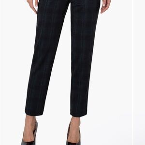 Liverpool Dark Plaid Ankle Pants